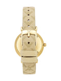 Buy Shop Emporio Armani Gianni T Bar Analog Silver Dial Beige Leather Strap Watch For Women - AR11127 USA Online