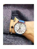 Buy Shop Michael Kors Jaryn Quartz Silver Dial Blue Leather Strap Watch For Women - MK2495 USA Online