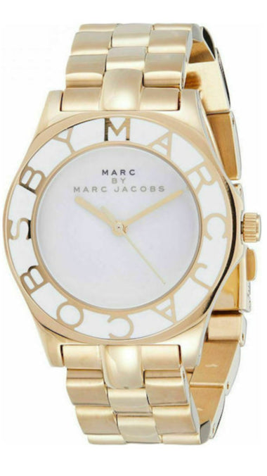 Buy Shop Marc Jacobs Blade White Dial Gold Steel Strap Watch for Women - MBM3050 USA Online