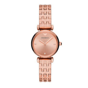 Buy Shop Emporio Armani Gianni T Bar Quartz Rose Gold Dial Rose Gold Steel Strap Watch For Women - AR11342 USA Online