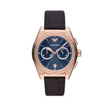 Buy Shop Emporio Armani Federico Chronograph Blue Dial Brown Leather Strap Watch For Men - AR11563 USA Online