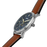 Buy Shop Fossil Neutra Minimalist Moonphase Blue Dial Brown Leather Strap Watch for Men - FS5903 USA Online