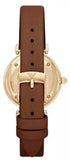 Buy Shop Emporio Armani Gianni T Bar Quartz Pink Mother of Pearl Dial Brown Leather Strap Watch For Women - AR1960 USA Online