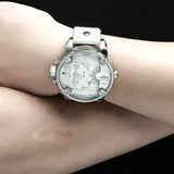 Buy Shop Diesel Badass Chronograph White Dial White Leather Strap Watch For Men - DZ7265 USA Online