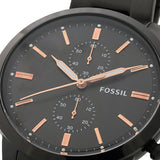 Buy Shop Fossil Townsman Chronograph Black Dial Black Steel Strap Watch for Men - FS5379 USA Online