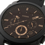Buy Shop Fossil Machine Chronograph Black Dial Black Leather Strap Watch for Men - FS5586 USA Online