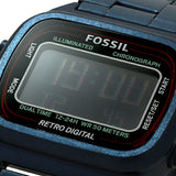 Buy Shop Fossil Retro Analog-Digital Black Dial Blue Steel Strap Watch for Men - FS5896 USA Online