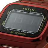 Buy Shop Fossil Retro Analog-Digital Black Dial Red Steel Strap Watch for Men - FS5897 USA Online