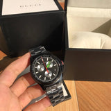Buy Shop Gucci G-Timeless Chronograph Black Dial Black Steel Strap Watch For Men - YA126268 USA Online
