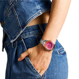 Buy Shop Fossil Blue Dive Analog Pink Dial Silver Steel Strap Watch For Women - ES5351 USA Online