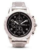 Buy Shop Fossil Dean Chronograph Black Dial Silver Steel Strap Watch for Men - FS4542 USA Online