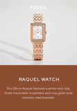 Buy Shop Fossil Raquel Three Hand Date White Dial Rose Gold Steel Strap Watch For Women - ES5271 USA Online