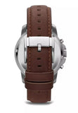 Buy Shop Fossil Grant Chronograph White Dial Brown Leather Strap Watch for Men - FS4735 USA Online