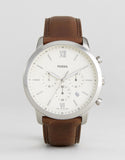 Buy Shop Fossil Neutra Chronograph White Dial Brown Leather Strap Watch for Men - FS5380 USA Online