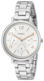 Buy Shop Fossil Jacqueline Multifunction White Dial Silver Steel Strap Watch for Women - ES3738 USA Online