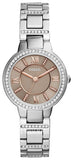 Buy Shop Fossil Virginia Taupe Dial Silver Steel Strap Watch for Women - ES4147 USA Online