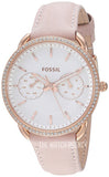 Buy Shop Fossil Tailor Quartz White Dial Pink Leather Strap Watch for Women - ES4393 USA Online