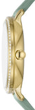 Buy Shop Fossil Jacqueline Analog Moonphase Mother of Pearl White Dial Green Leather Strap Watch for Women - ES5168 USA Online