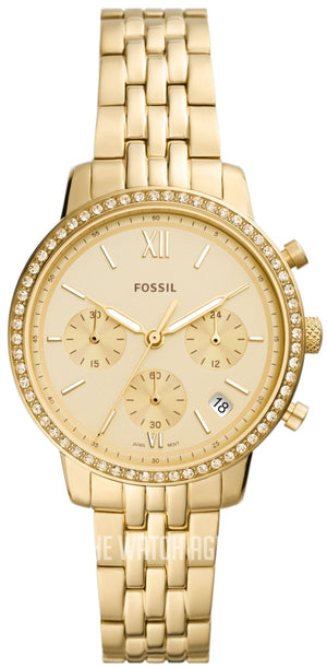 Buy Shop Fossil Neutra Chronograph Gold Dial Gold Steel Strap Watch for Women - ES5219 USA Online