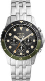 Buy Shop Fossil FB-01 Chronograph Black Dial Silver Steel Strap Watch for Men - FS5864 USA Online