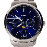 Buy Shop Fossil Neutra Minimalist Moonphase Blue Dial Silver Steel Strap Watch for Men - FS5907 USA Online