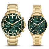 Buy Shop Fossil Bannon Multifunction Chronograph Green Dial Gold Steel Strap Watch for Men - BQ2493 USA Online