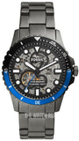 Buy Shop Fossil FB-01 Automatic Skeleton Black Dial Grey Steel Strap Watch for Men - ME3201 USA Online