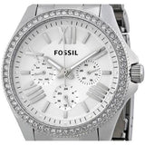 Buy Shop Fossil Cecile Chronograph Silver Dial Silver Steel Strap Watch for Women - AM4481 USA Online