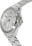 Buy Shop Fossil Cecile Multifunction Silver Dial Silver Steel Strap Watch for Women - AM4509 USA Online