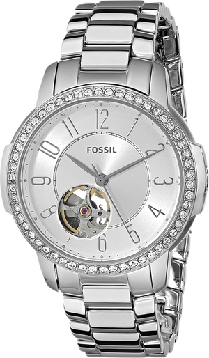 Buy Shop Fossil Architect Automatic Silver Dial Silver Steel Strap Watch for Women - ME3057 USA Online