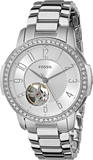 Buy Shop Fossil Architect Automatic Silver Dial Silver Steel Strap Watch for Women - ME3057 USA Online