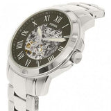 Buy Shop Fossil Grant Automatic Skeleton Black Dial Silver Steel Strap Watch for Men - ME3103 USA Online