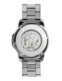 Buy Shop Fossil Grant Automatic Skeleton Black Dial Silver Steel Strap Watch for Men - ME3103 USA Online