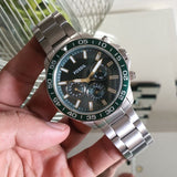 Buy Shop Fossil Bannon Chronograph Green Dial Silver Steel Strap Watch for Men - BQ2492 USA Online