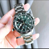 Buy Shop Fossil Bannon Chronograph Green Dial Silver Steel Strap Watch for Men - BQ2492 USA Online