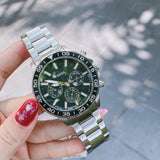 Buy Shop Fossil Bannon Chronograph Green Dial Silver Steel Strap Watch for Men - BQ2492 USA Online