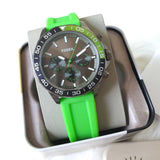 Buy Shop Fossil Bannon Chronograph Grey Dial Green Silicone Strap Watch for Men - BQ2501 USA Online