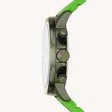 Buy Shop Fossil Bannon Chronograph Grey Dial Green Silicone Strap Watch for Men - BQ2501 USA Online