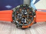 Buy Shop Fossil Bannon Chronograph Grey Dial Orange Silicone Strap Watch for Men - BQ2500 USA Online