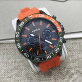Buy Shop Fossil Bannon Chronograph Grey Dial Orange Silicone Strap Watch for Men - BQ2500 USA Online