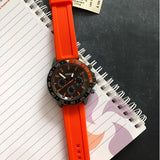 Buy Shop Fossil Bannon Chronograph Grey Dial Orange Silicone Strap Watch for Men - BQ2500 USA Online