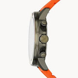 Buy Shop Fossil Bannon Chronograph Grey Dial Orange Silicone Strap Watch for Men - BQ2500 USA Online