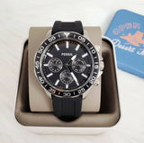 Buy Shop Fossil Bannon Multifunction Black Dial Black Silicone Strap Watch for Men - BQ2494 USA Online