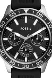 Buy Shop Fossil Bannon Multifunction Black Dial Black Silicone Strap Watch for Men - BQ2494 USA Online