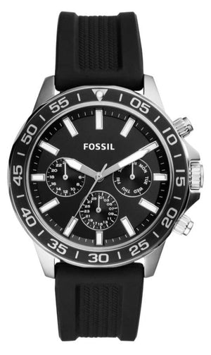 Buy Shop Fossil Bannon Multifunction Black Dial Black Silicone Strap Watch for Men - BQ2494 USA Online