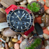 Buy Shop Fossil Bannon Multifunction Black Dial Red Silicone Strap Watch for Men - BQ2499 USA Online