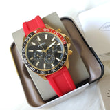 Buy Shop Fossil Bannon Multifunction Black Dial Red Silicone Strap Watch for Men - BQ2499 USA Online