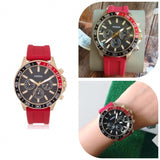 Buy Shop Fossil Bannon Multifunction Black Dial Red Silicone Strap Watch for Men - BQ2499 USA Online