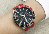 Buy Shop Fossil Bannon Multifunction Black Dial Red Silicone Strap Watch for Men - BQ2499 USA Online