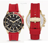 Buy Shop Fossil Bannon Multifunction Black Dial Red Silicone Strap Watch for Men - BQ2499 USA Online